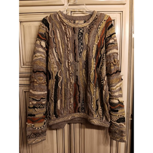 Vintage COOGI Sweater Mens L Classic Vintage Brown Earth‎ Tones - Large!